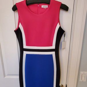 Calvin Klein sleeveless geometric print dress